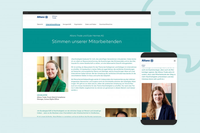 Allianz Trade & Euler Hermes AG Bericht Nachhaltig handeln Webansicht Allianz Trade & Euler Hermes AG Bericht Nachhaltig handeln Webansicht