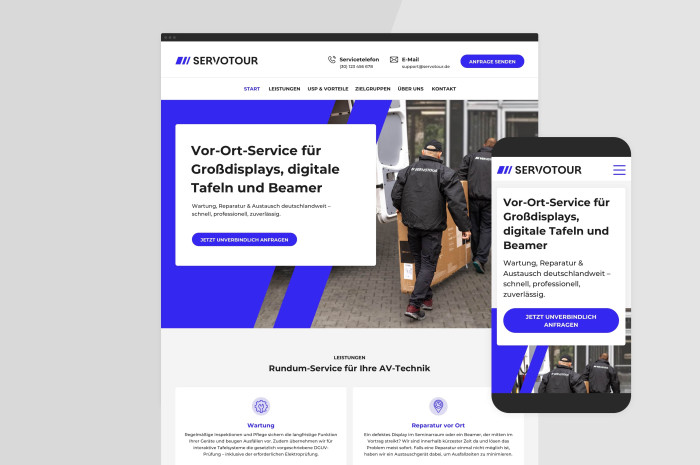 Servotour Responsive Onepager