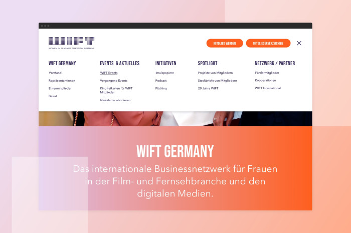 WIFT Women in Film and Television Responsive Website Navigation WIFT Women in Film and Television Responsive Website Navigation