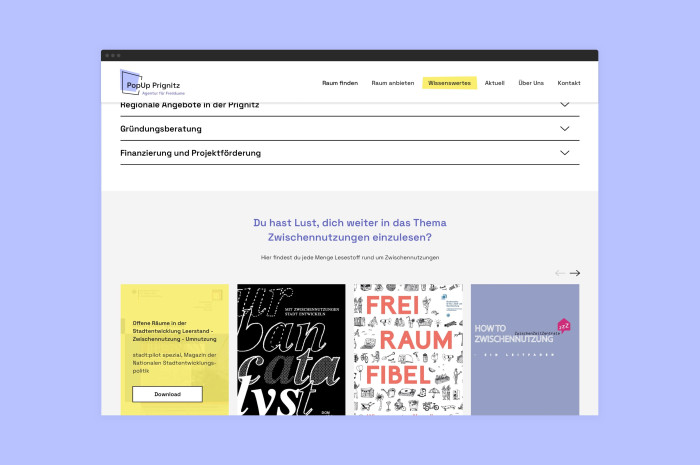 Popup Prignitz Webdesign