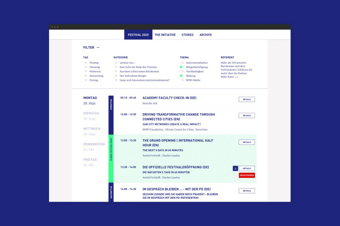 Creative Bureaucracy Festival Responsive Webdesign Programm