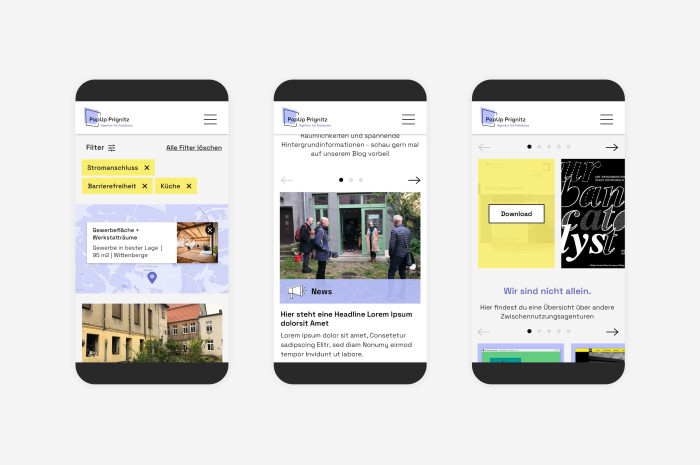 Popup Prignitz Webdesign Mobile