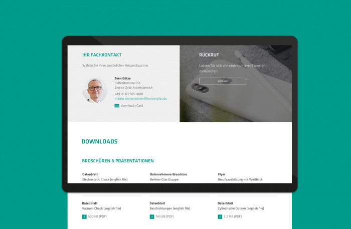 Berliner Glas Responsive Webdesign