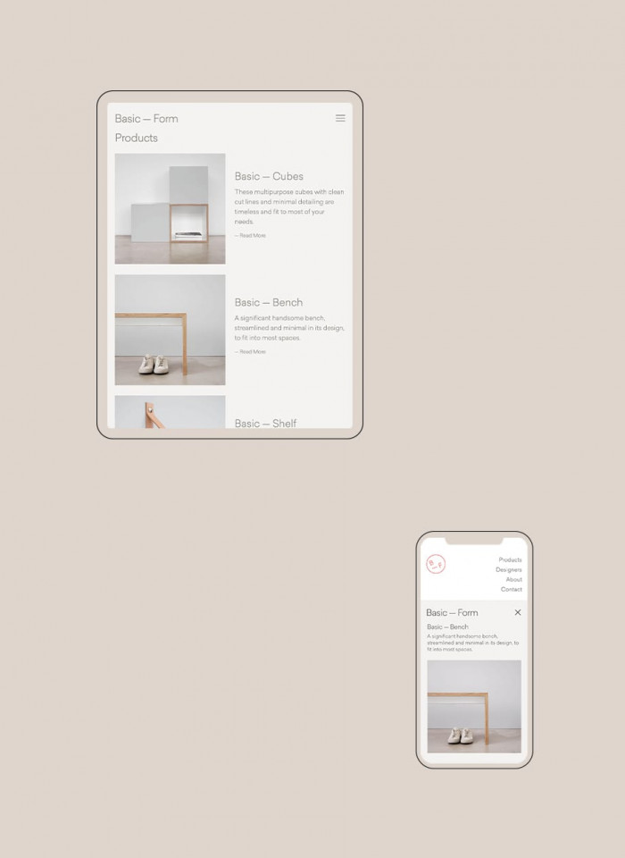 Basic Form Moebeldesign Webdesign Responsive Mobile